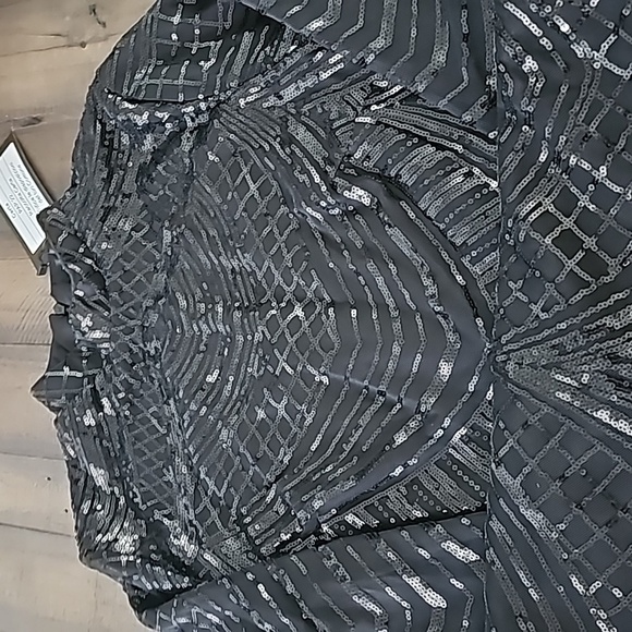 Stunning Evening Gown Mermaid Style in Sparkling Black Etched Geometric … - Picture 11 of 16